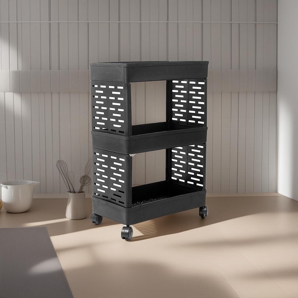 fufudada 4 Compartments Vegetable Kitchen Rack for Storage Onion Potato Plastic Kitchen Trolley-picture-26