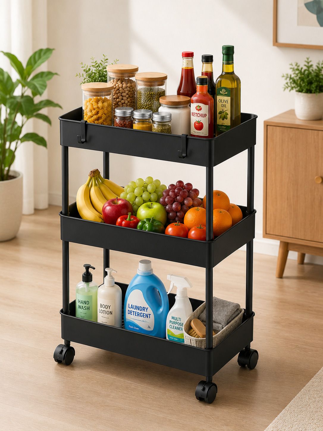 sai enterprises SAI-KT-3T-BLK-001 Plastic Kitchen Trolley-picture-39
