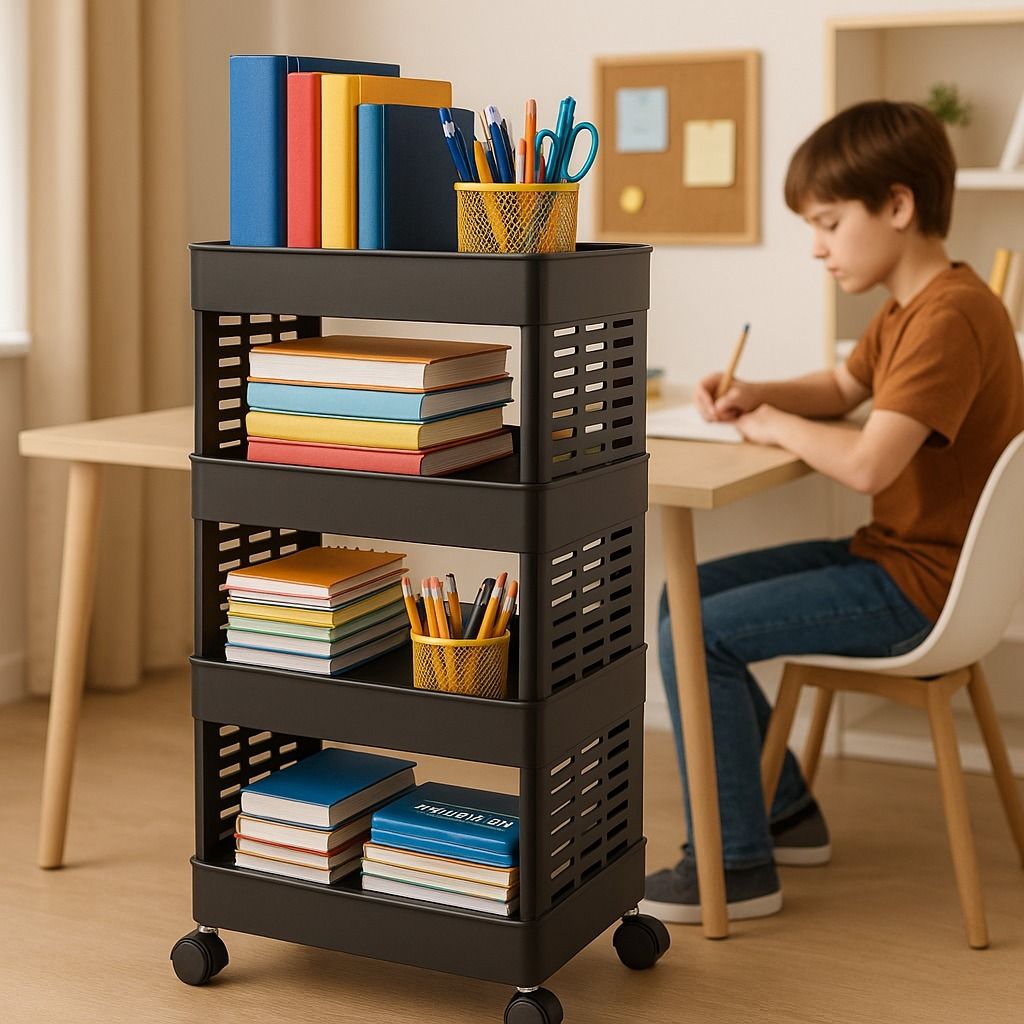 Multi Purpose Office and Household And Study Cases Plastic Trolley Plastic Kitchen Trolley-image-15