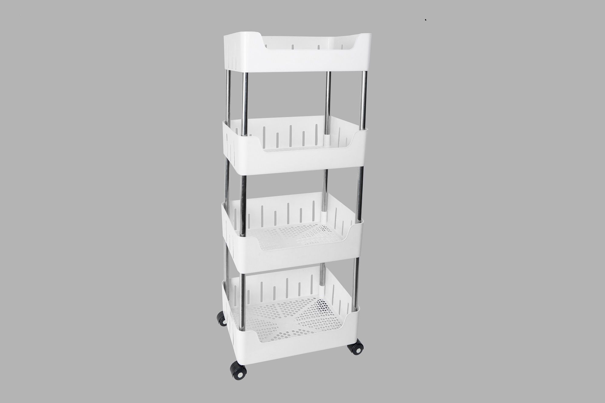 homanta Multi-Purpose Plastic Storage Organizer 4-Tier Rack with Wheel Bathroom & Office Plastic Kitchen Trolley-picture-15