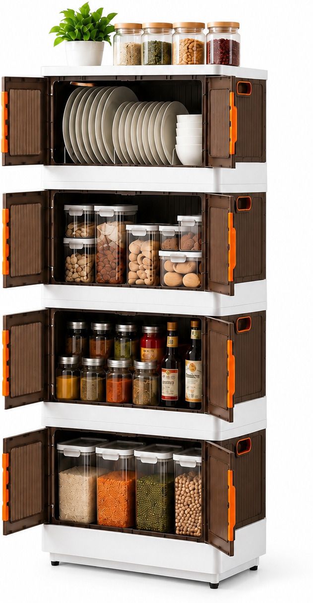 landwood 4 layer kitchen trolley with wheel / kitchen rack Plastic Kitchen Trolley-picture-45