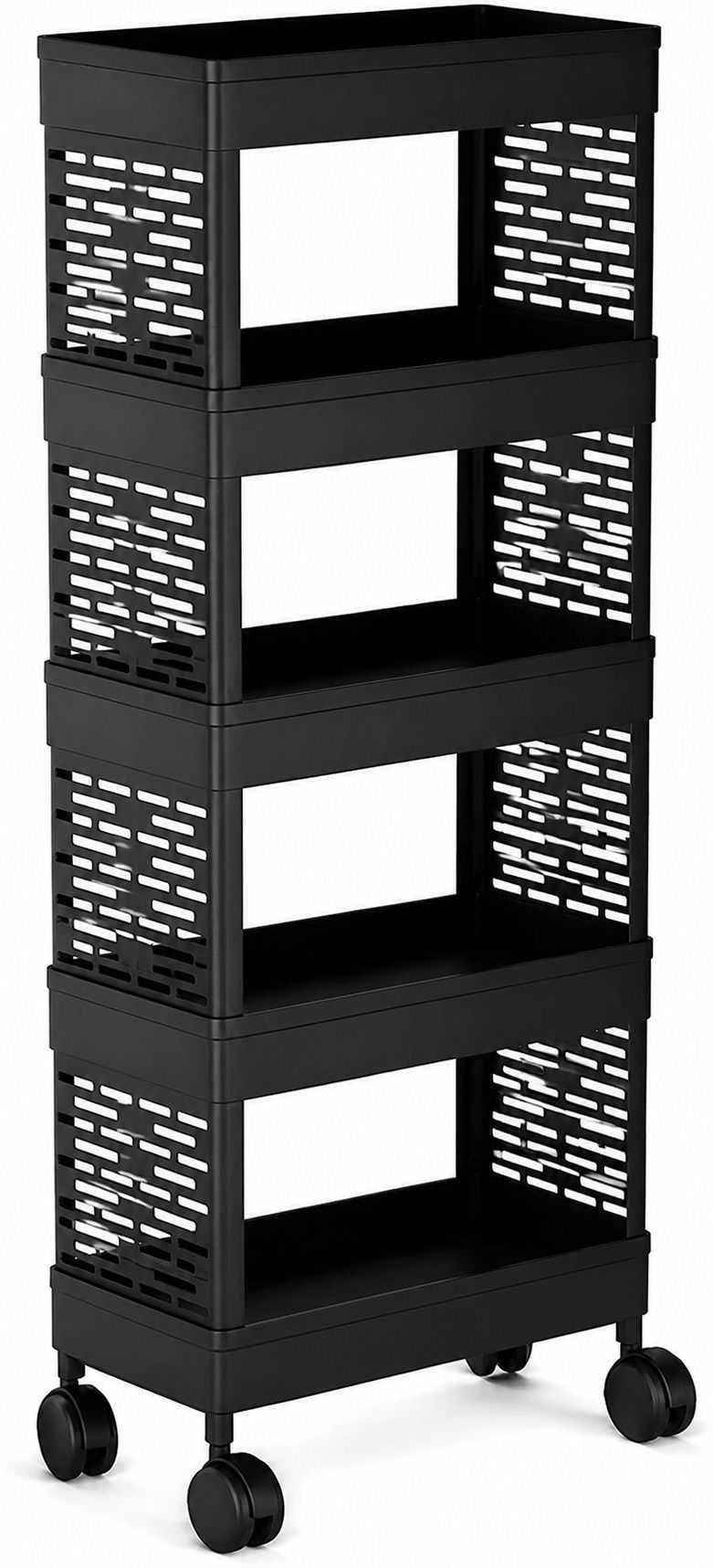 nariya Plastic 5 Layer Multipurpose Fruit basket With Wheels, Space Saving Plastic Kitchen Trolley-picture-28