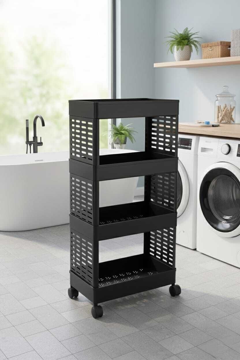 apexmax Multi-Purpose Plastic Storage Organizer 4-Tier Kitchen Trolley Plastic Kitchen Trolley-picture-36