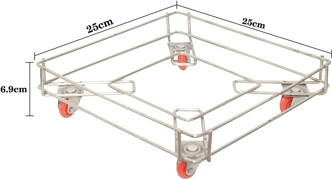 Oil Container Trolley Oil Can Moving Stand Dabba Trolley Tin Box Trolley Stainless Steel Kitchen Trolley