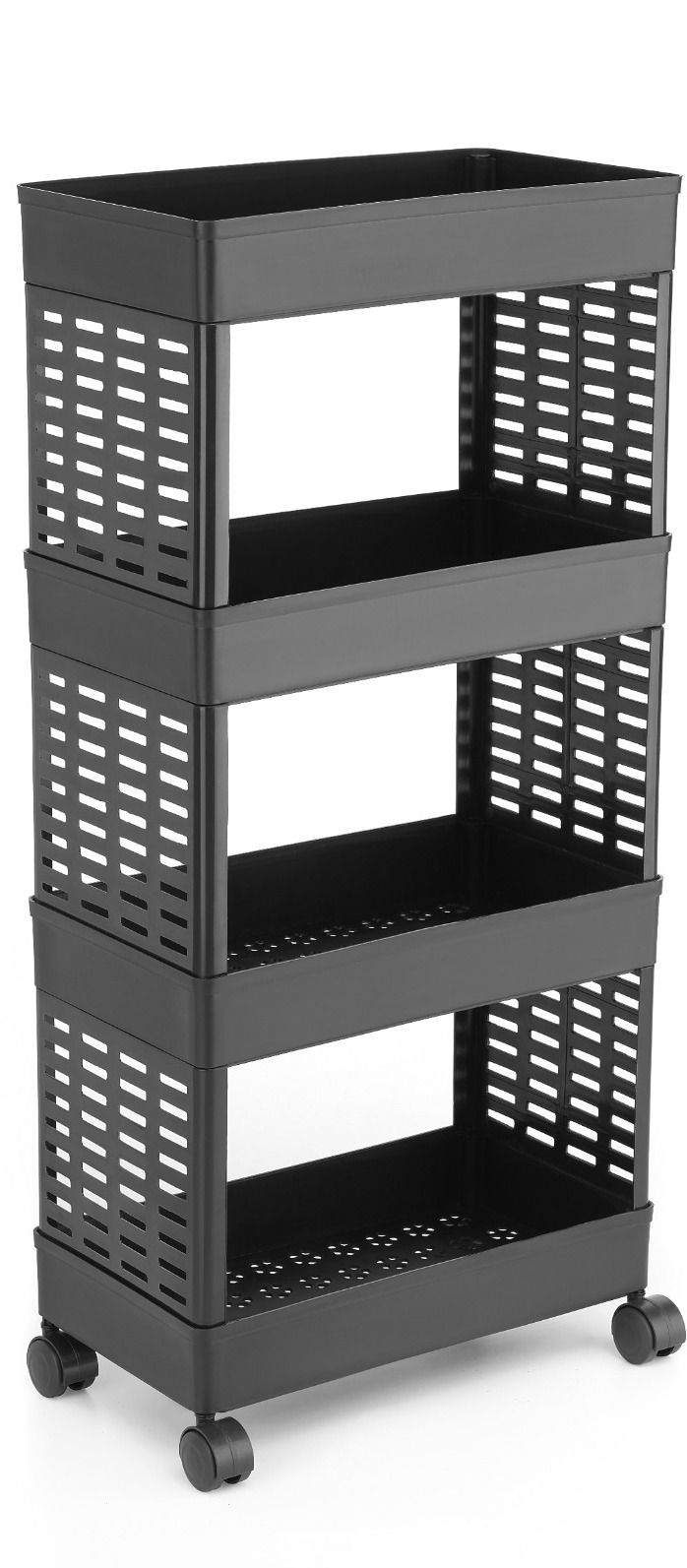 Cutlery Kitchen Rack Plastic, 4 layer Plastic Plastic Kitchen Trolley