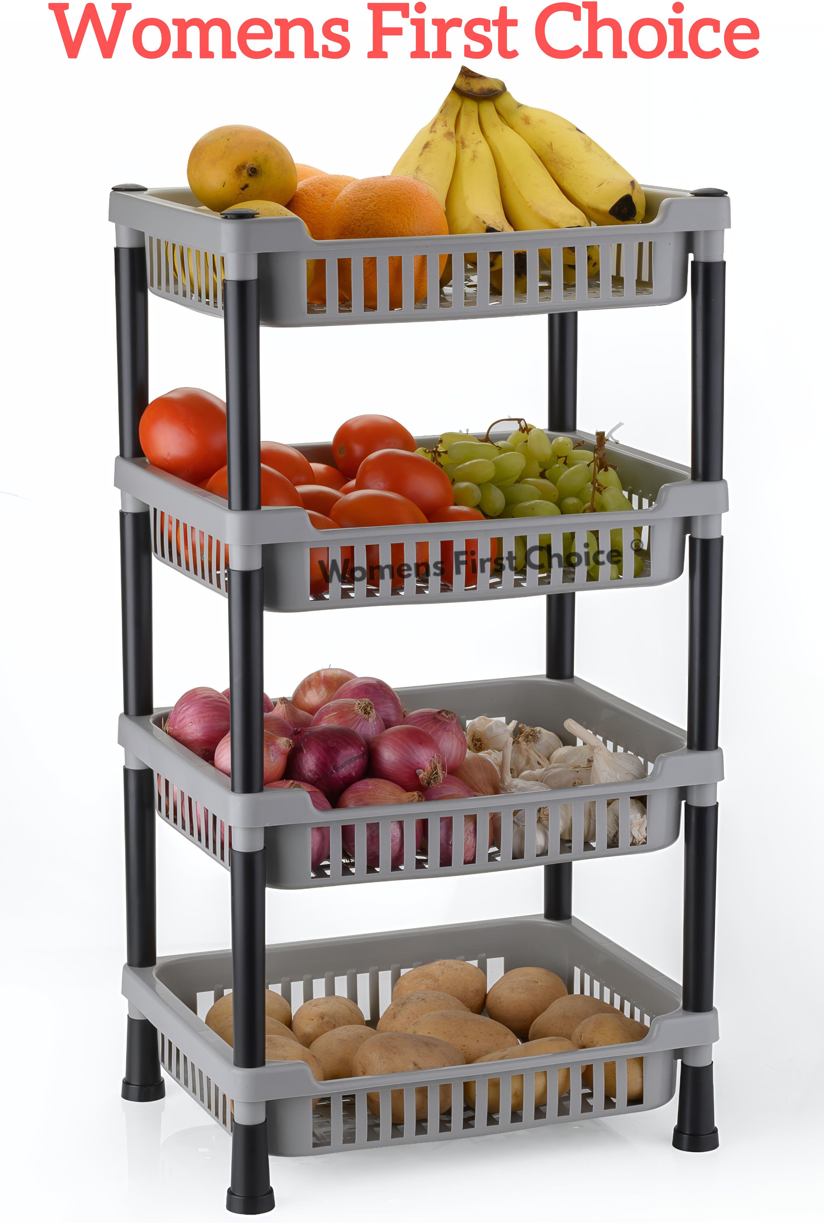 womens first choice 4-Layer Kitchen Trolley Stand/Multipurpose Rack for Kitchen Storage Plastic Kitchen Trolley-picture-7