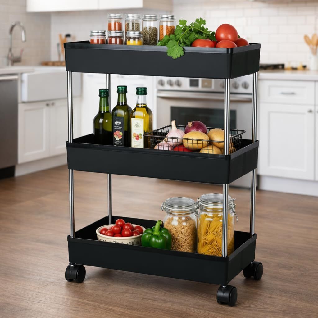 wlpi 3 Tier Multipurpose Storage Trolley Plastic Kitchen Trolley-picture-11