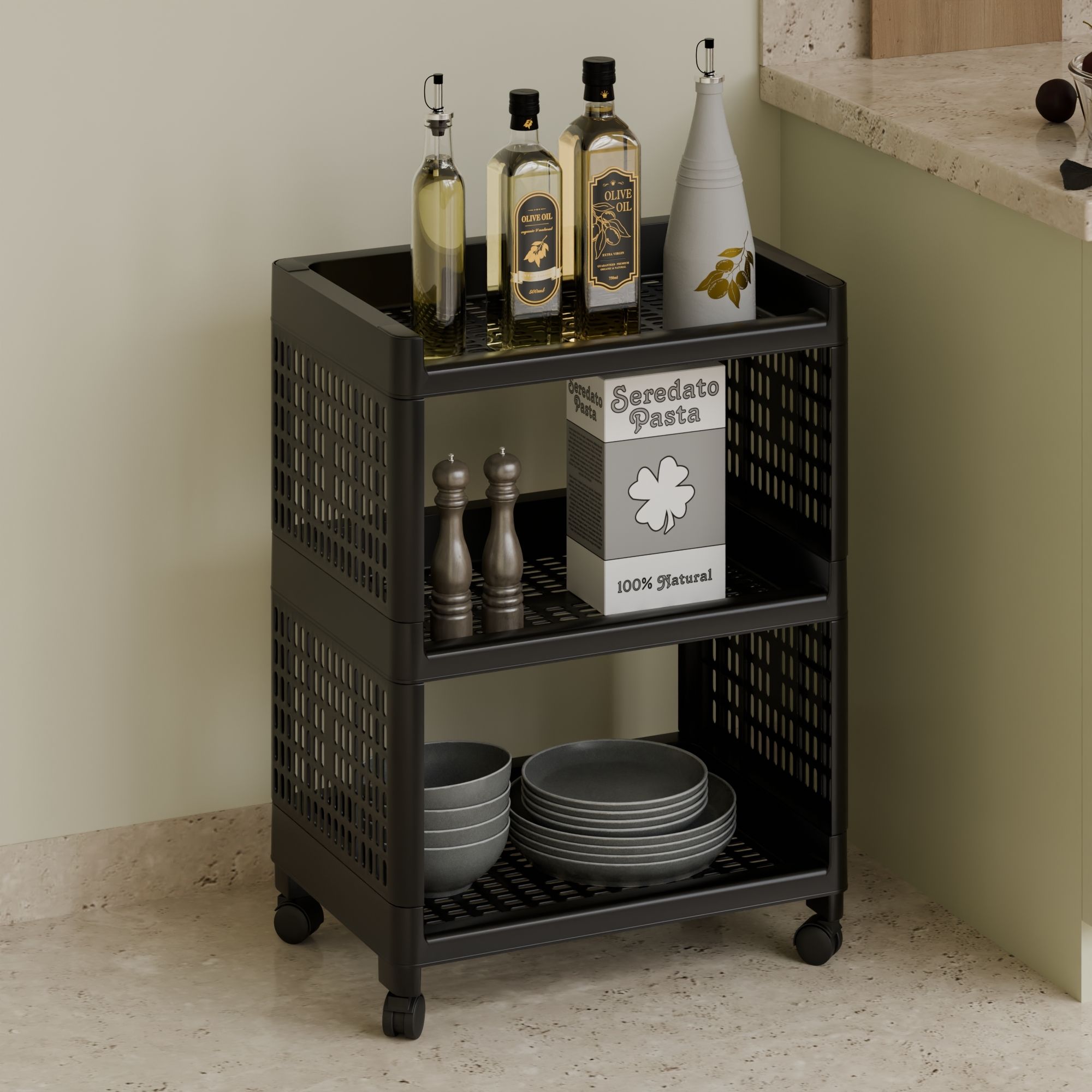 Plastic Kitchen Trolley-image-7