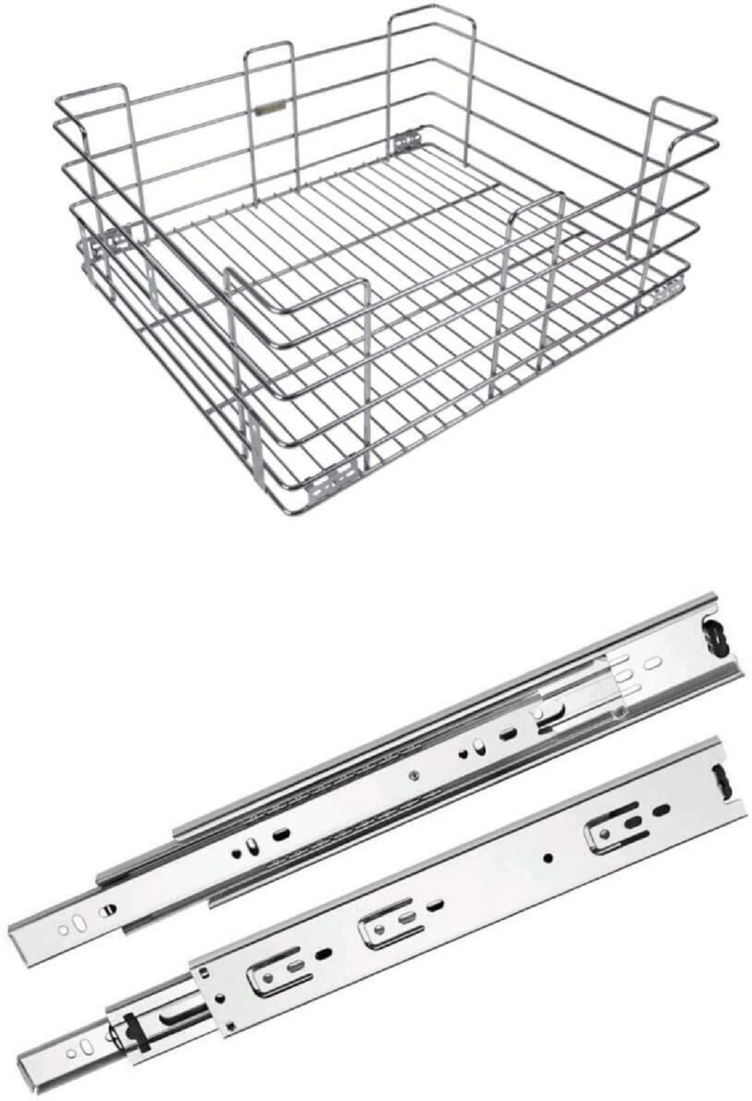 sanjari Modular Kitchen Stainless Steel Plain Cabinet (17W*20L*8H) Basket Stainless Steel Kitchen Trolley-picture-13