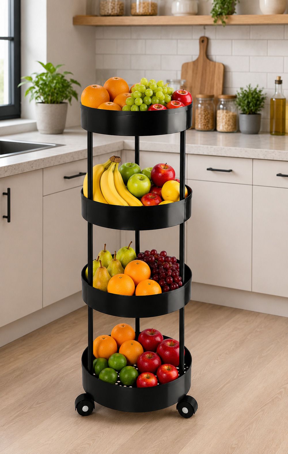 vm bond 4 Layer Multipurpose Kitchen Trolley Storage Rack with Wheels Plastic Kitchen Trolley-picture-10