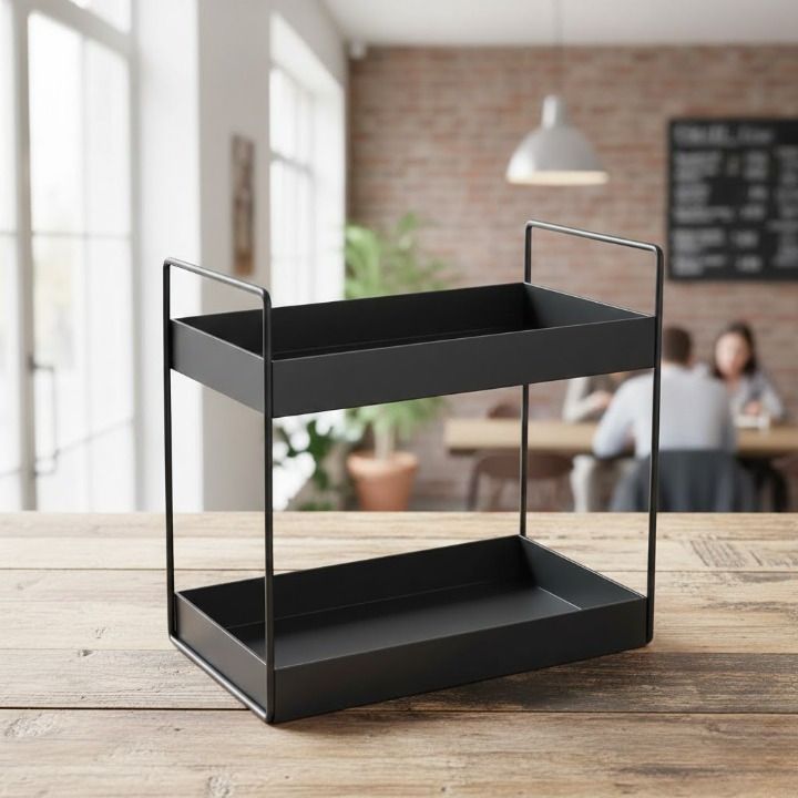 Square Metal Storage Trolley with Wheels for Kitchen Home & Utility Use(5 Layer) Iron Kitchen Trolley-image-26