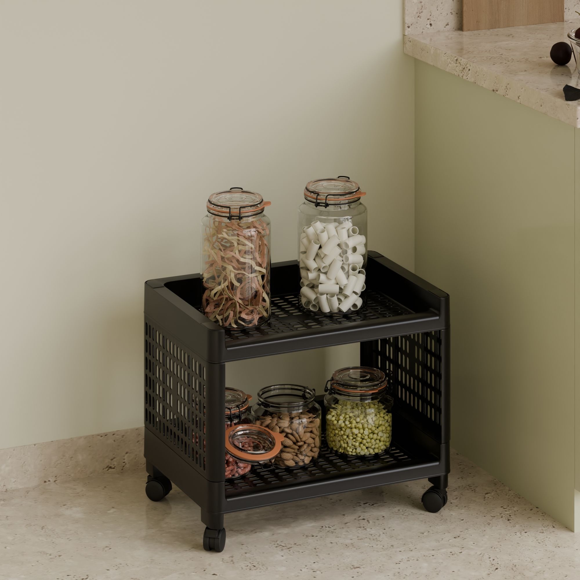 Plastic Kitchen Trolley-image-5