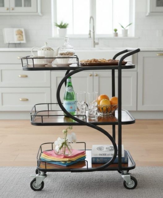 giftartsshoppee Kitchen Serving Trolley | Rolling Storage Cart | Fruits & Vegetables Organizer Iron Kitchen Trolley-picture-15