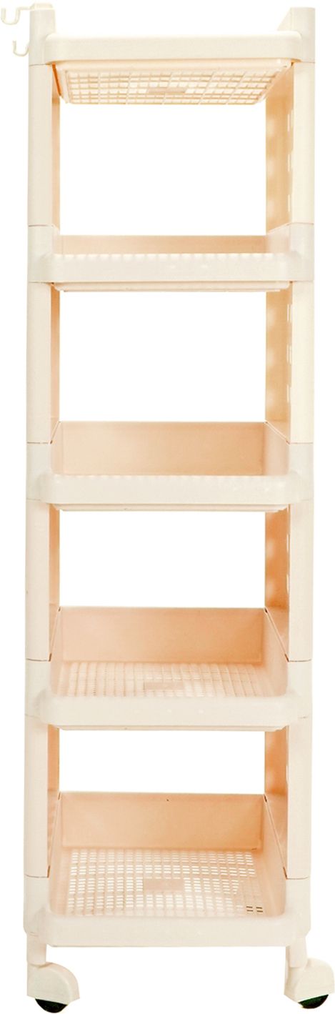 ada 5-Tier Multipurpose Storage Shelf Rack with Wheels | Storage Organizer Cart Plastic Kitchen Trolley-picture-22