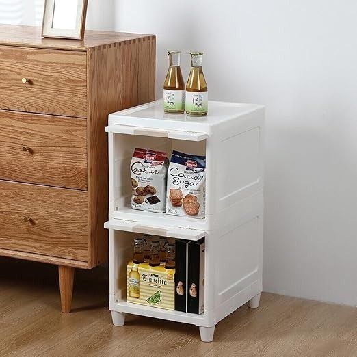 2 Layer Kitchen Square Portable Storage Rack Organiser for Kitchen Basket Plastic Kitchen Trolley-image-29