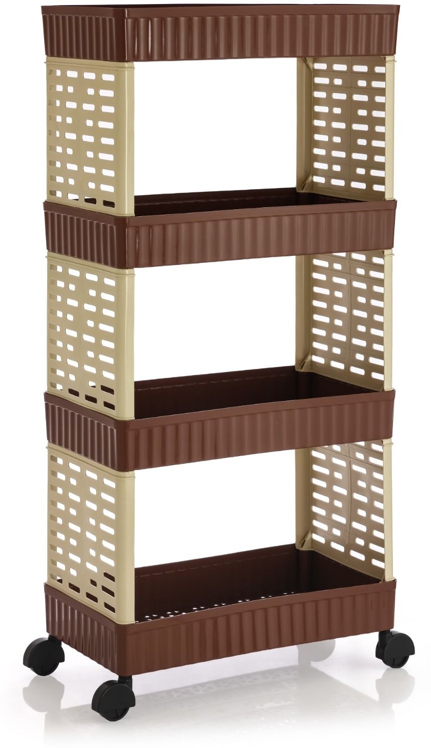 4 Layer Black Tier Rolling Storage Kitchen Storage Organizer Kitchen Trolley Plastic Kitchen Trolley-image-34