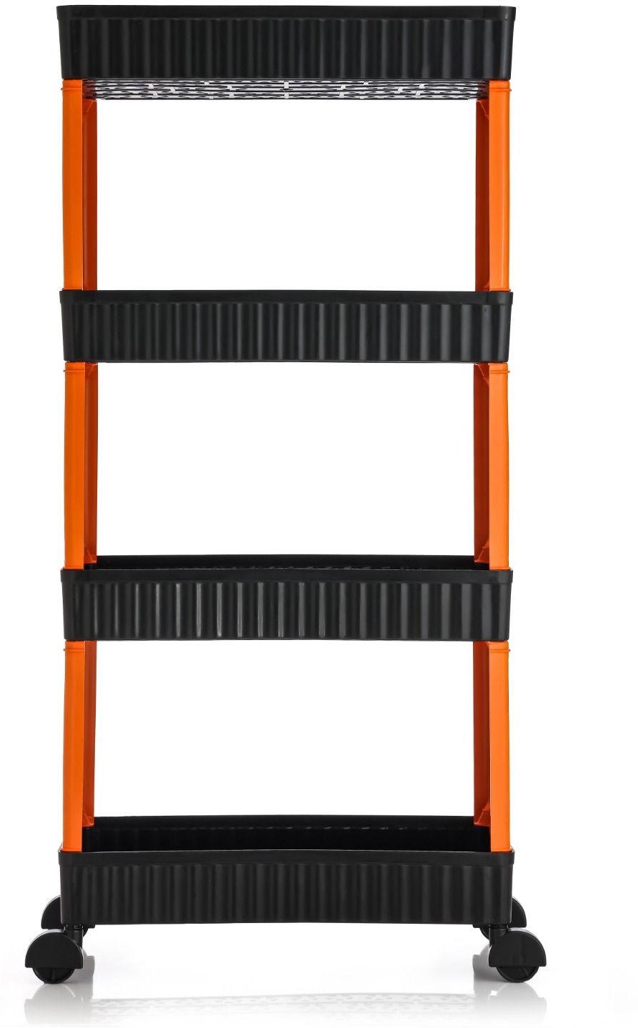 4 Layer Black Tier Rolling Storage Kitchen Storage Organizer Kitchen Trolley Plastic Kitchen Trolley-image-32