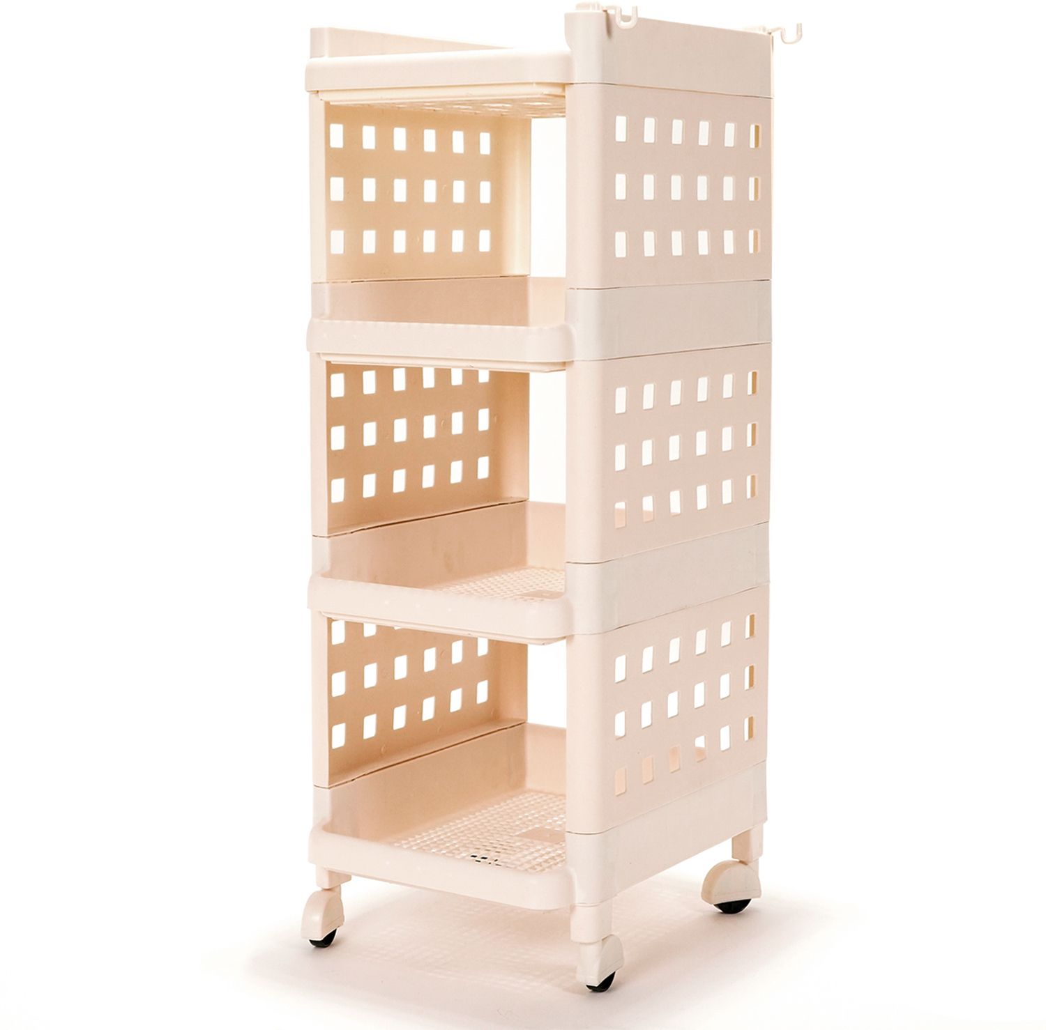 ada 4 -Tier Rolling Storage Shelf Basket Utility Cart Rack | Storage Organizer Cart Plastic Kitchen Trolley-picture-26