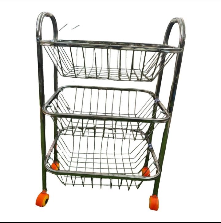 bartan wala bhai Kitchen trolley Stainless Steel, Silver Kitchen Trolley-picture-29