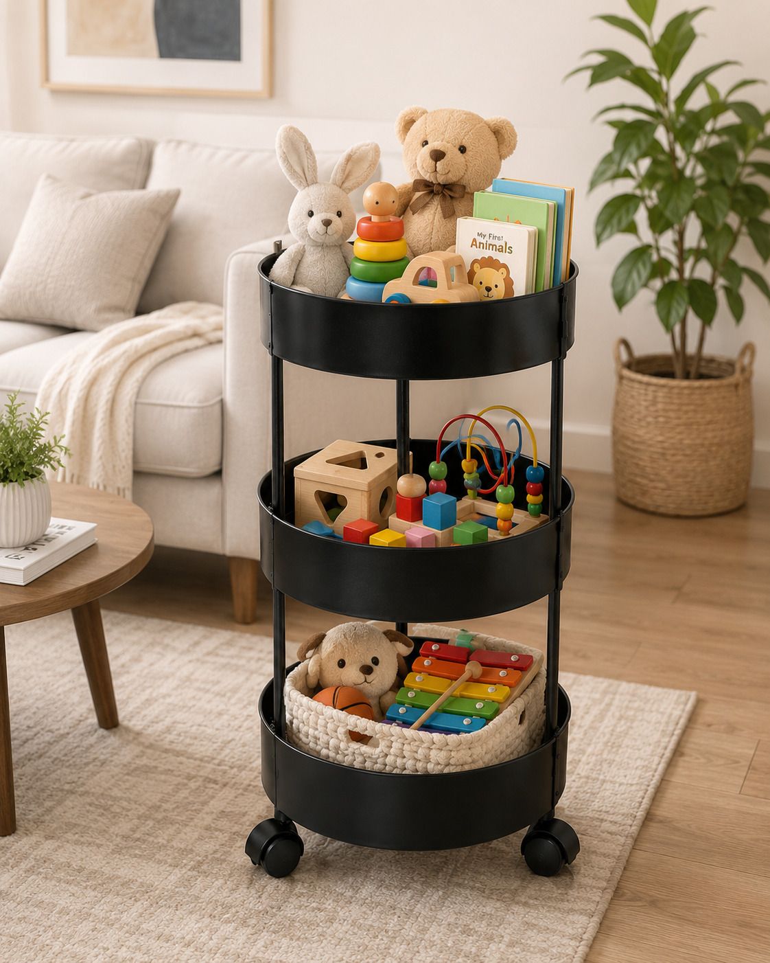 vm bond 3 Layer Multipurpose Kitchen Trolley Storage Rack with Wheels Plastic Kitchen Trolley-picture-10