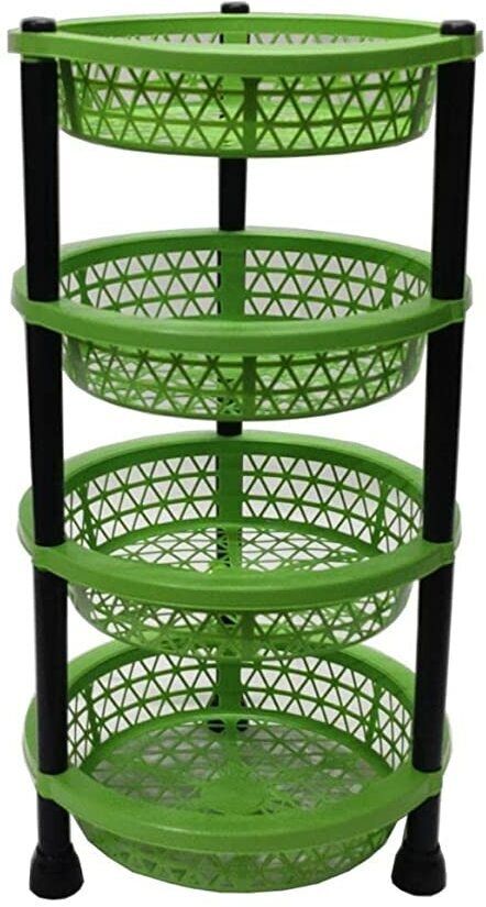 collectrio 4Layer Multi-purpose Kitchen Storage Basket Kitchen Rack Potato,Vegetables Tray Plastic Kitchen Trolley-picture-12
