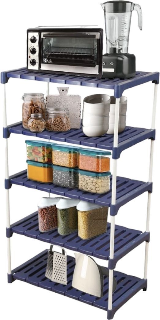flipkart smartbuy 5-Tier Rack Fruits and Vegetable Onion Kitchen Trolley Container Iron Kitchen Trolley-picture-14