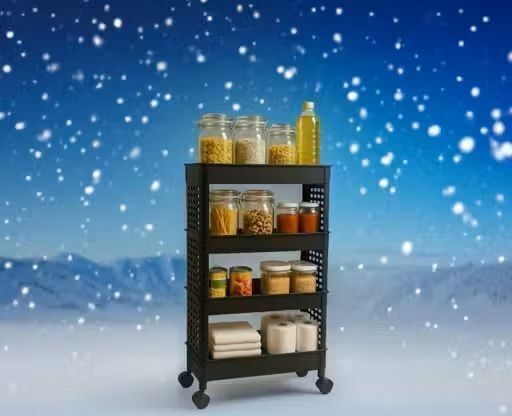 apexmax SuperMax Popular 4 Layer Portable Mordan Plastic Kitchen Trolley-picture-31