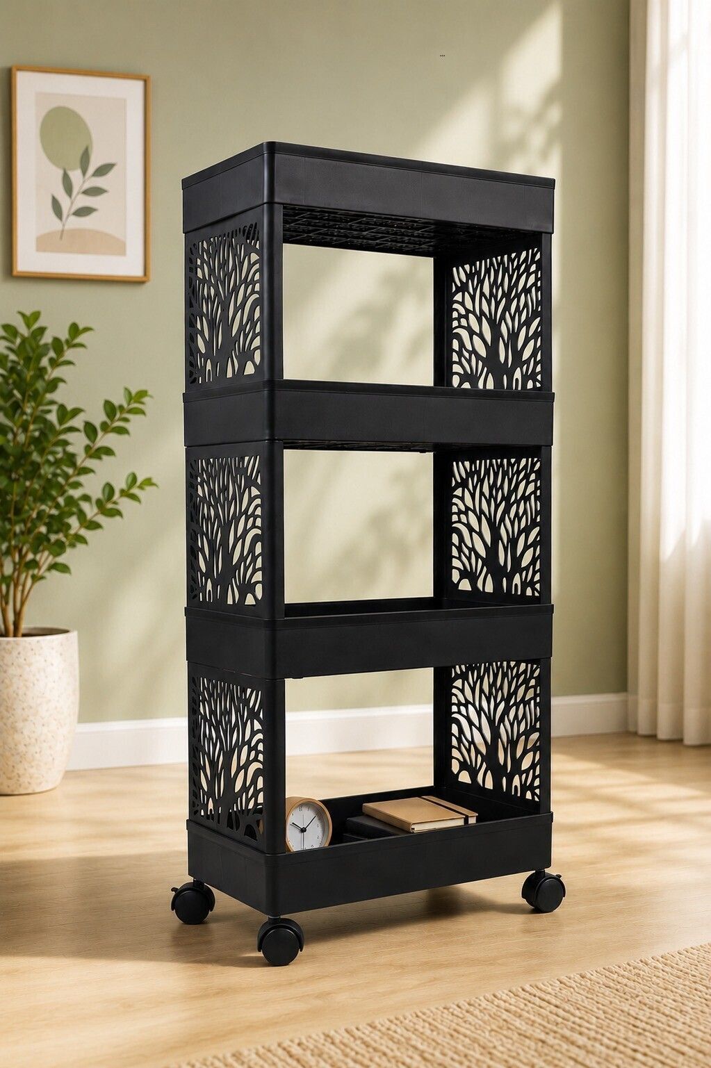 yashodeep plastic Modern 4 Tier Rolling Storage Trolley for Home Organization Plastic Kitchen Trolley-picture-40