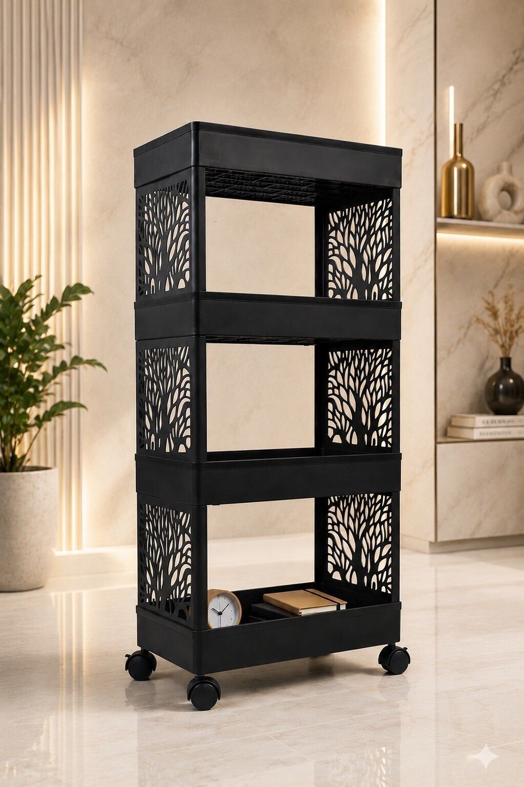 yashodeep plastic Plastic Storage Trolley for Fruits & Grocery Items Plastic Kitchen Trolley-picture-31