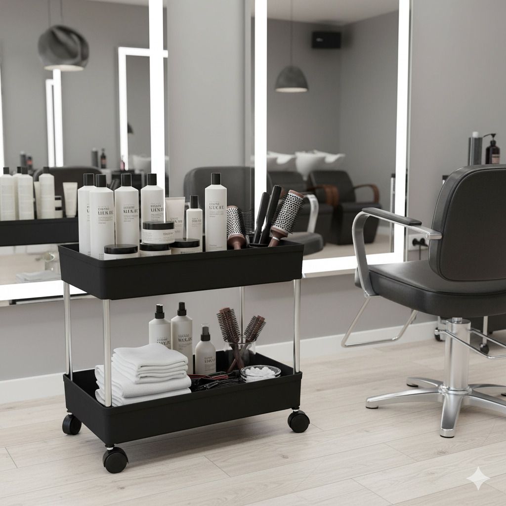 KITCHEN TROLLEY ,RollMaster 2-Tier,The Organizer Pro Plastic Kitchen Trolley