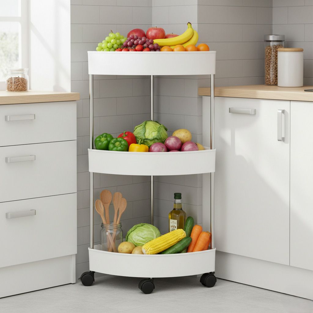 vm bond 3 Tier Multipurpose Kitchen Trolley with Wheels Plastic Storage Plastic Kitchen Trolley-picture-41