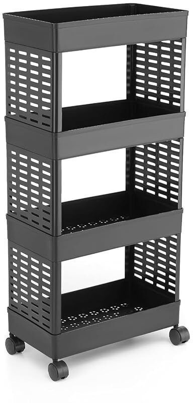 apexmax Swara Multipurpose 4-Tier Floor Mount Shelf Kitchen Organizer Rack Plastic Kitchen Trolley-picture-34