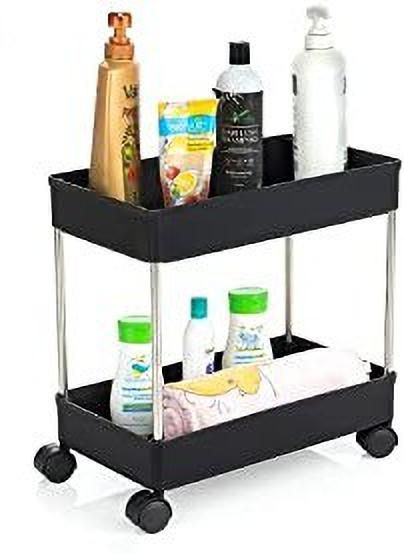 Stainless Steel, Plastic Kitchen Trolley