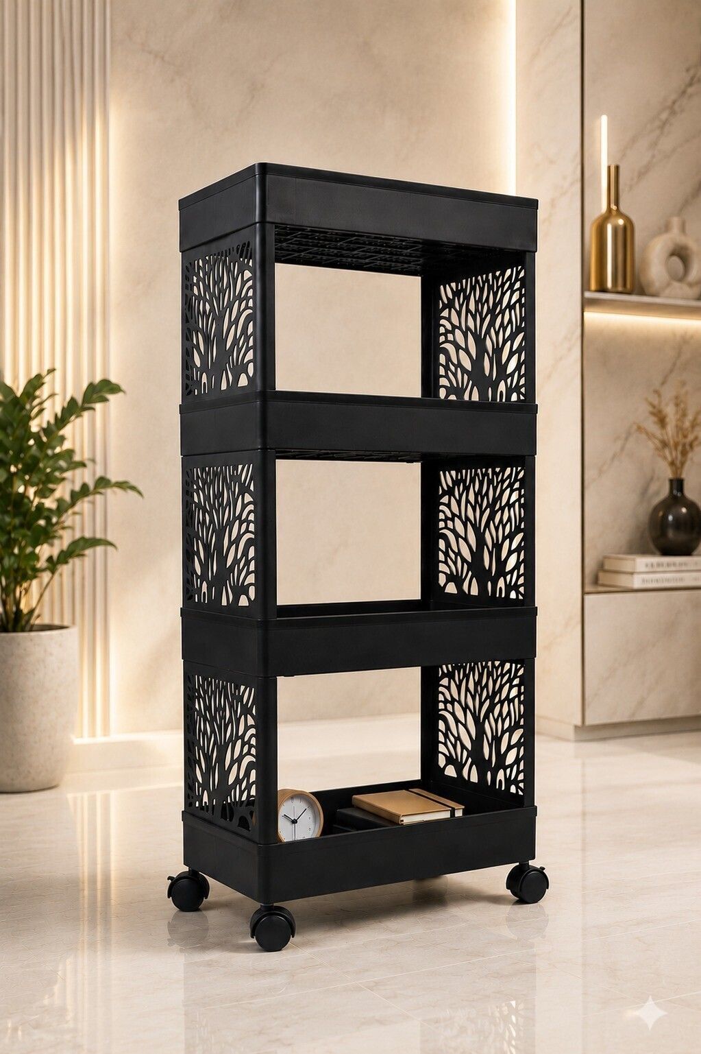 maxtid Home Organizer Trolley for Kitchen & Bathroom Plastic Kitchen Trolley-picture-26