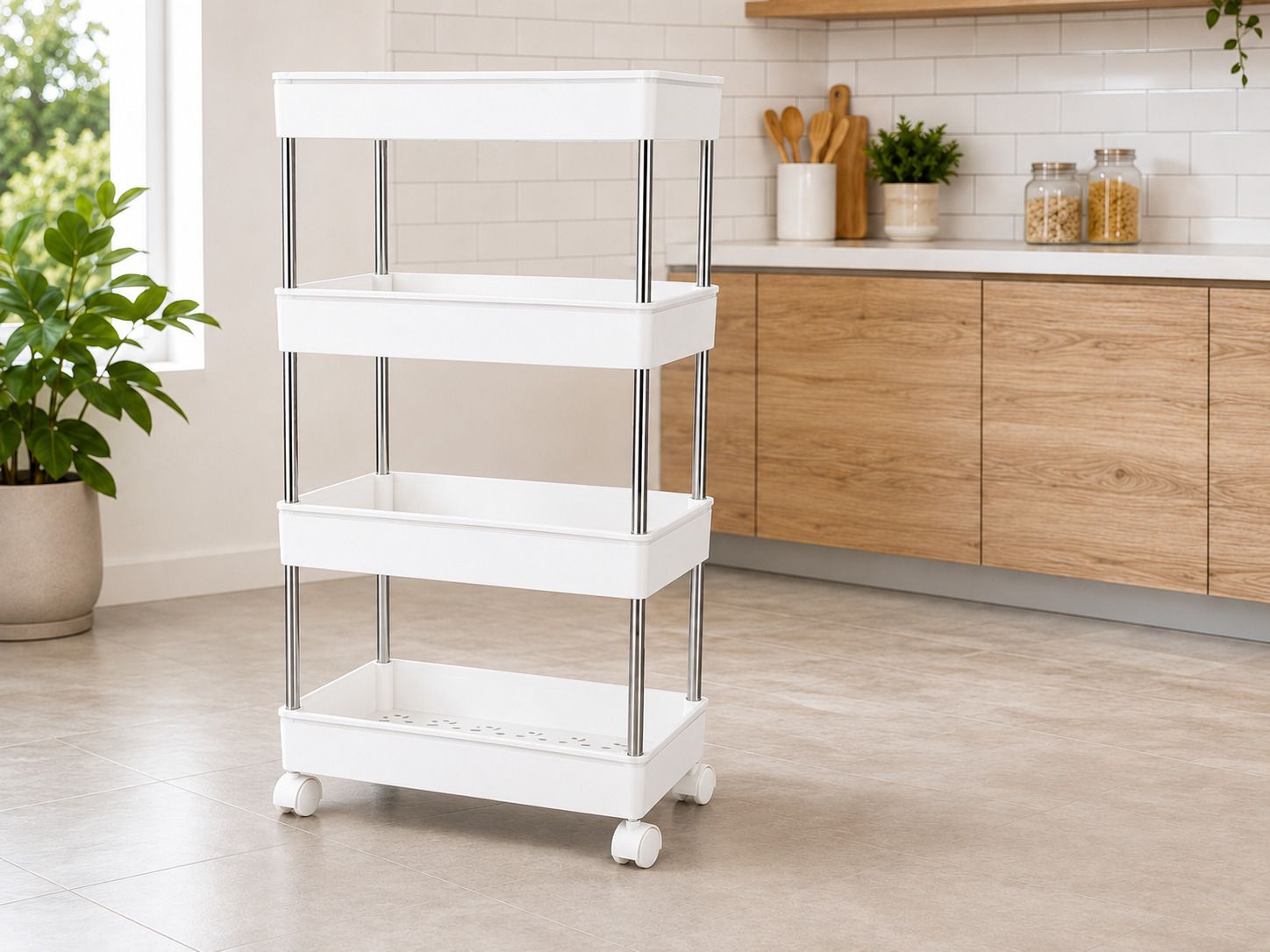 sai enterprises SE-KT-4T-WHT-001 Plastic Kitchen Trolley-picture-30