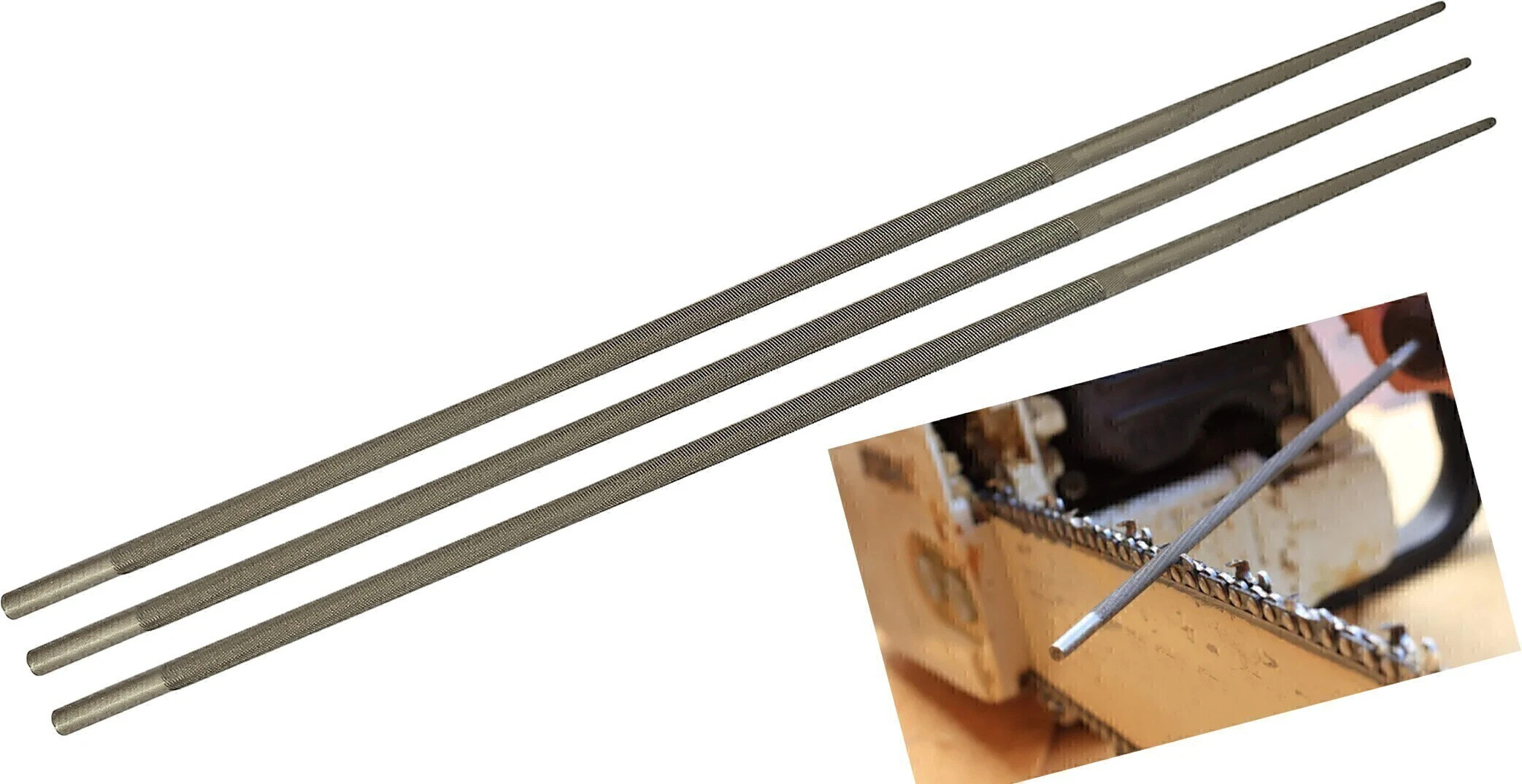 najmii 3pcs Round Chainsaw Saw Chain Files Sharpening Chainsaw Chains Knife Sharpening Steel image 1