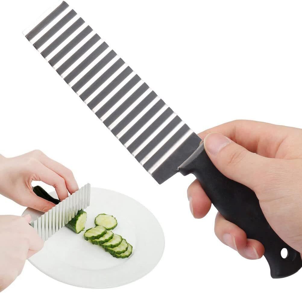 HNG ENTERPRISES Wavy Blade Potato Slicer and Vegetable Chopper with Ergonomic Handle Knife