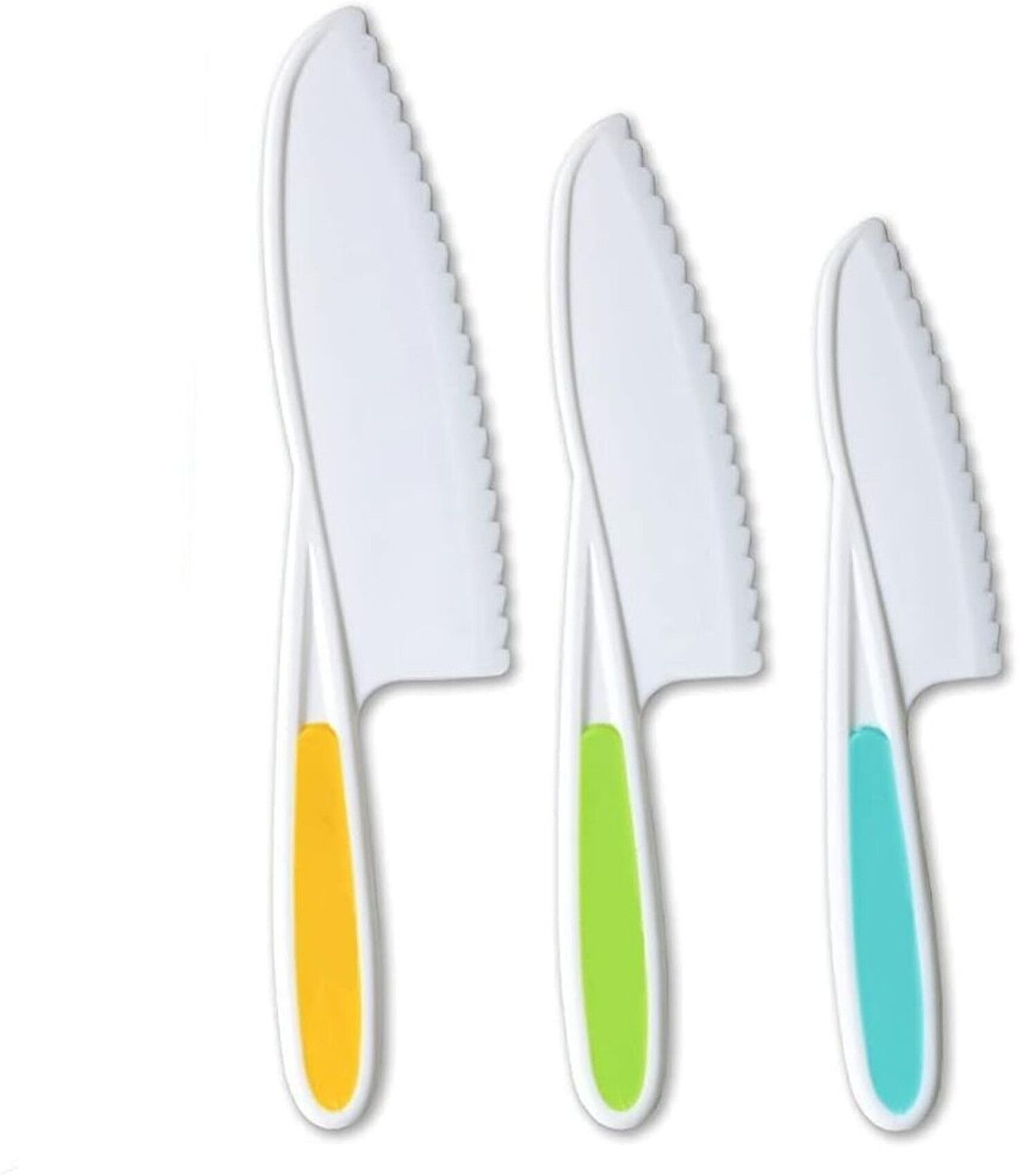 RIVIOX 3 Pc Plastic Kids Knife Set Multicolor Safe Kitchen Cutting Knives for Children Knife-image-49