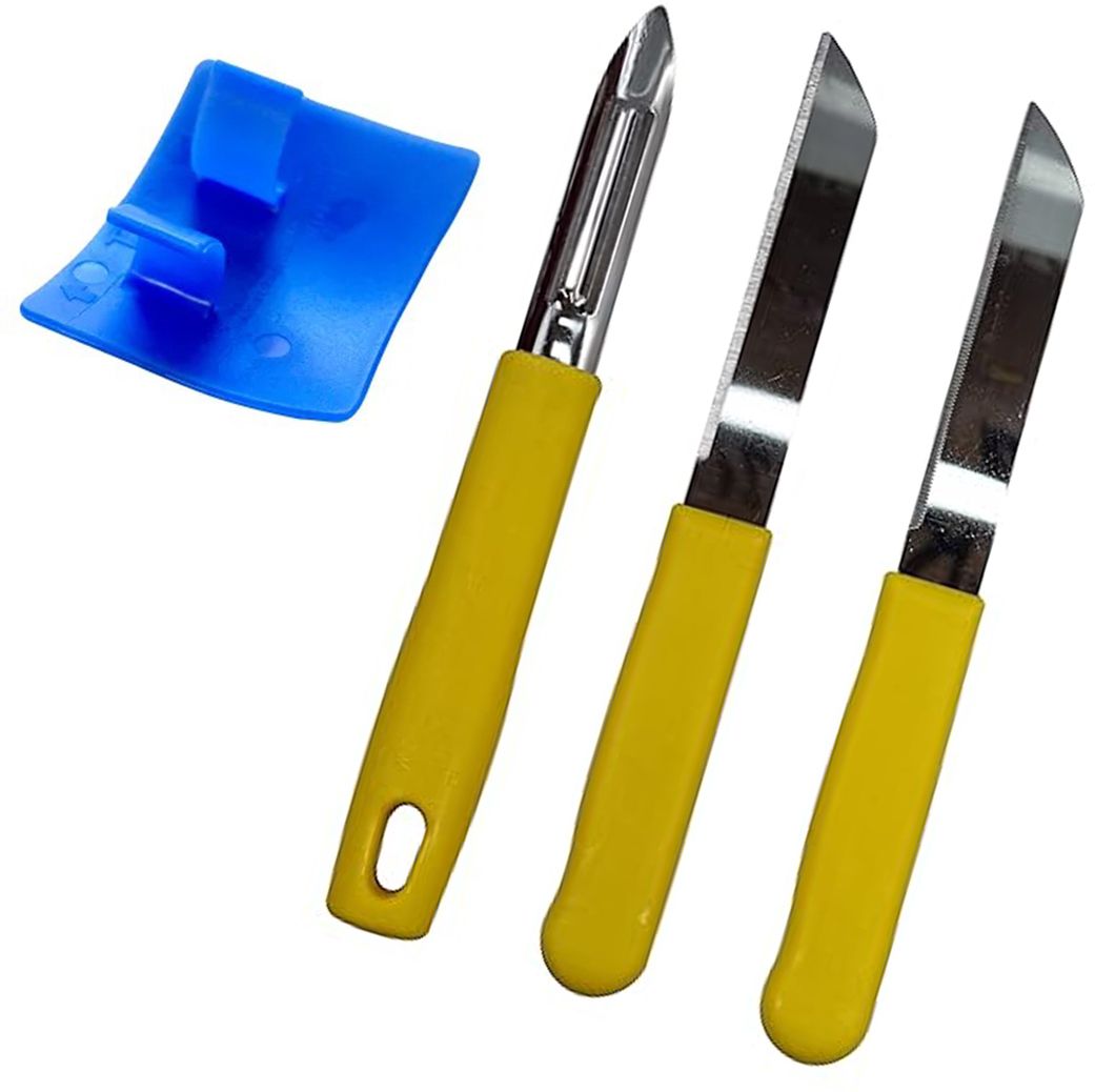 WHAAKART Ultra Stainless Steel Knife Set, Set of 4(Cutting Finger Guard), Assorted Multi Tool-picture-11