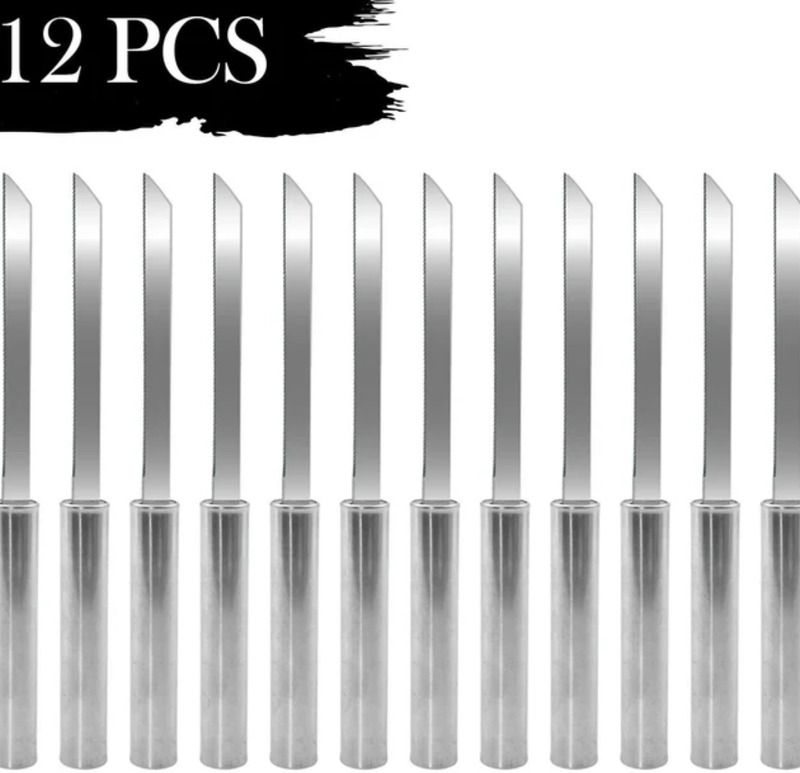 Elevea 12-Pack Stainless Steel Utility Knives - Heavy Duty Box Cutters, Ideal Gift Knife-picture-39