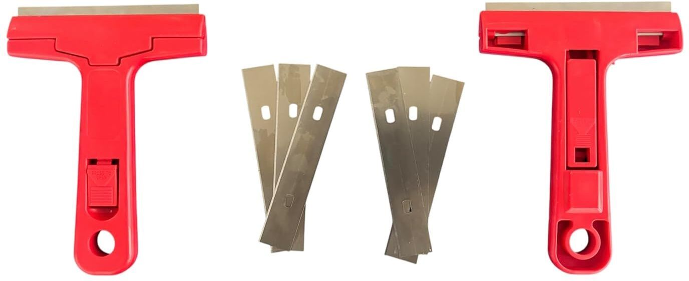 Jon Bhandari Tools Portable Scraper Knife 2pc Set with 6 Extra Blades Multipurpose Cleaning Tool Pocket Knife