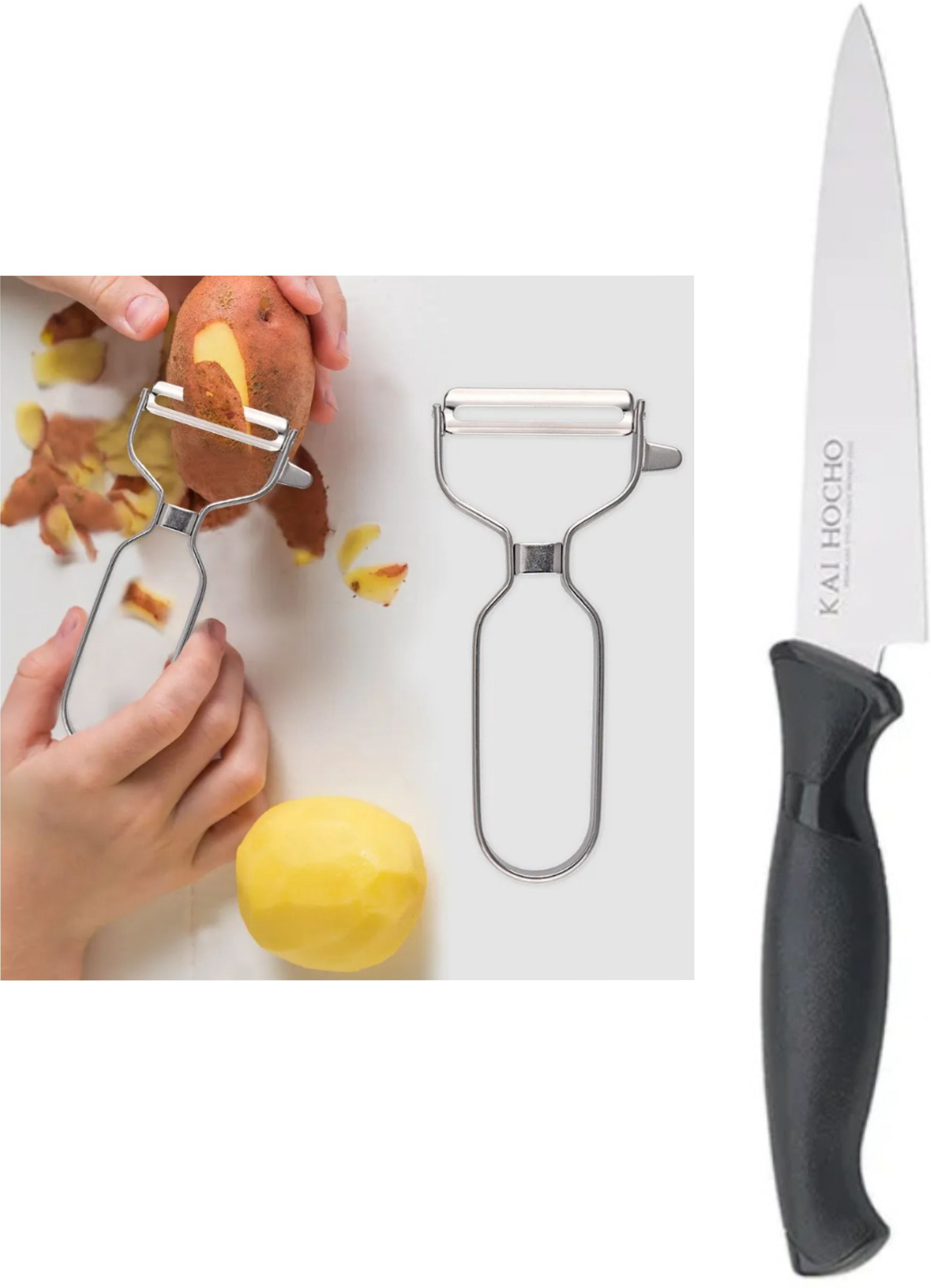 Kai Kitchen Peeler , Utility Knife , T-Shaped for Fruits and Vegetables Knife, Blade