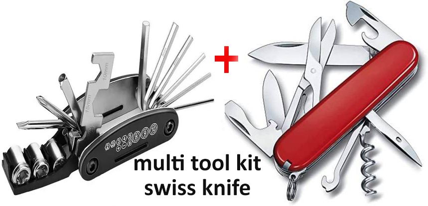 Leosportz combo of cycling tool kit with hiking swiss knife Campers Knife