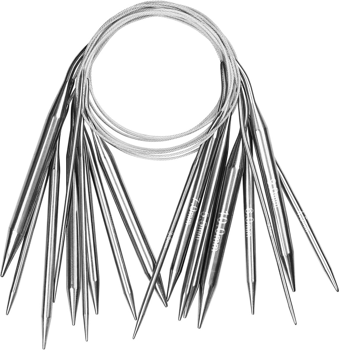 elephantboat 39 Inch Stainless Steel Circular Knitting Needles 9 Pack Knitting Pin-picture-29