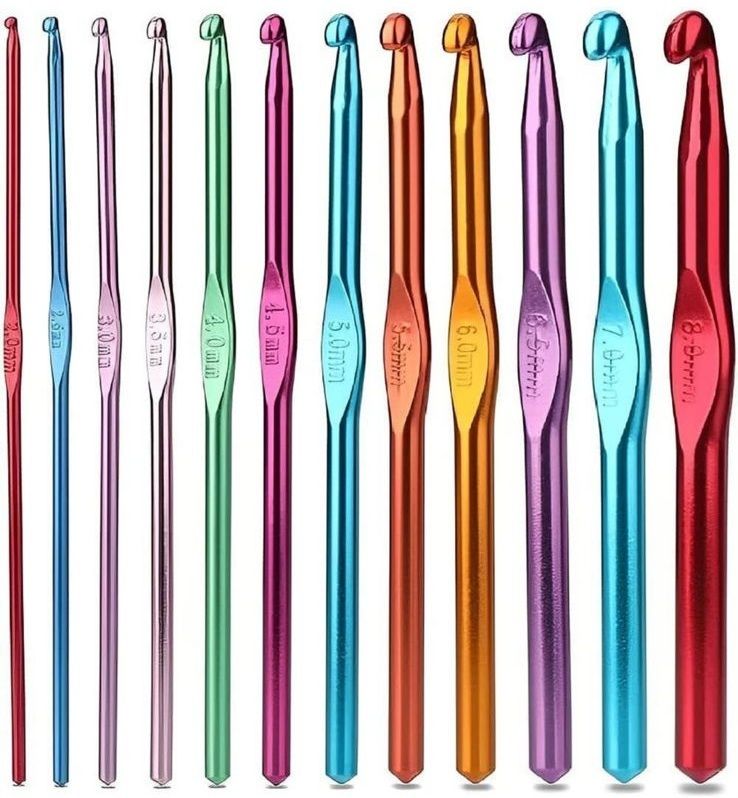 Crochet Hook Set For Knitting & Embroidery ( Pack of 12 ) Knitting Pin Knitting Pin