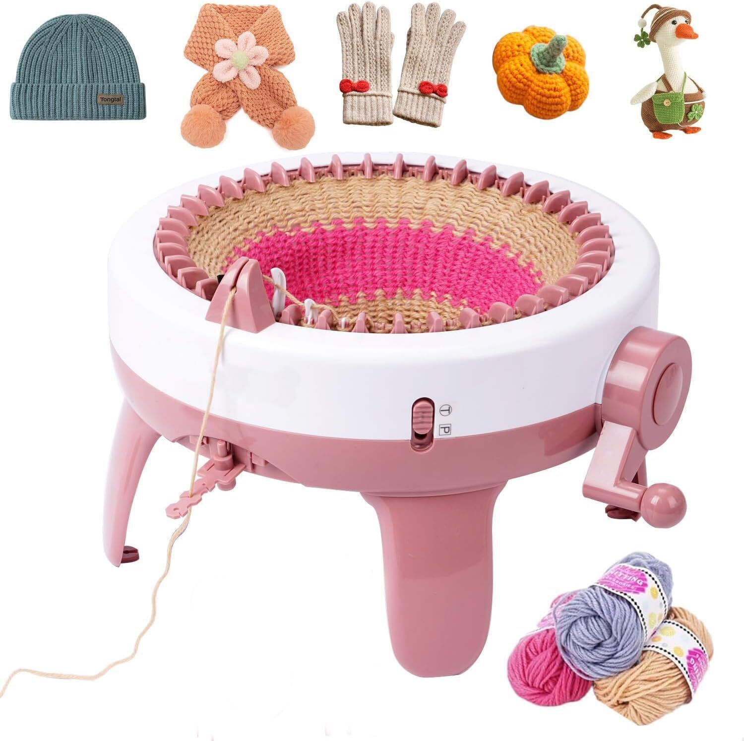 40 Needle Knitting Machine Manual, Circular Loom Knitter Maker for Hats, Scarves Embroidery Sewing Machine-image-24
