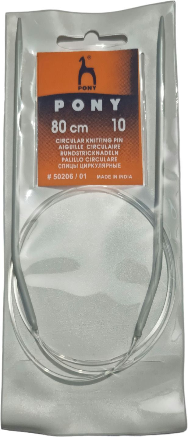 Pony Circular Knitting Pins Needles with Soft Cable Size No. 10 (Dia- 3.25mm) Knitting Pin