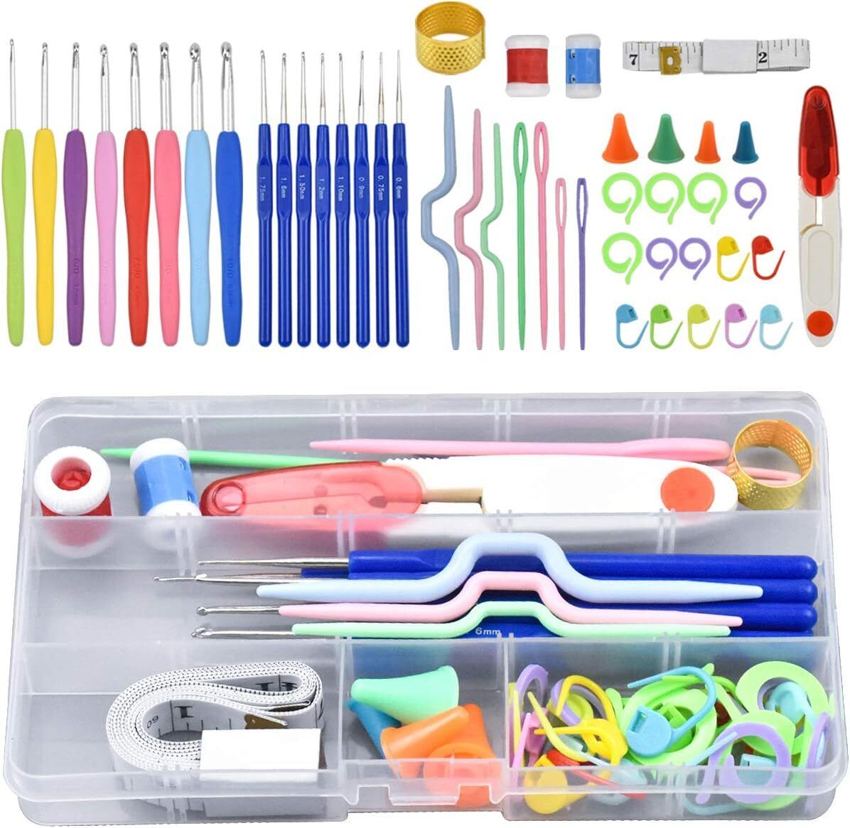 gemsy 52Pcs Crochet Kit Large| Crochet Hook Set & Knitting Needle Kit for Begineers-picture-23