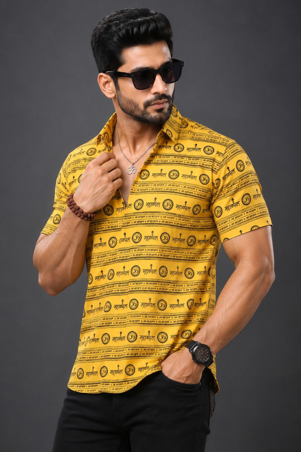 axolotl Printed Cotton Blend Straight Kurta for Men-picture-12