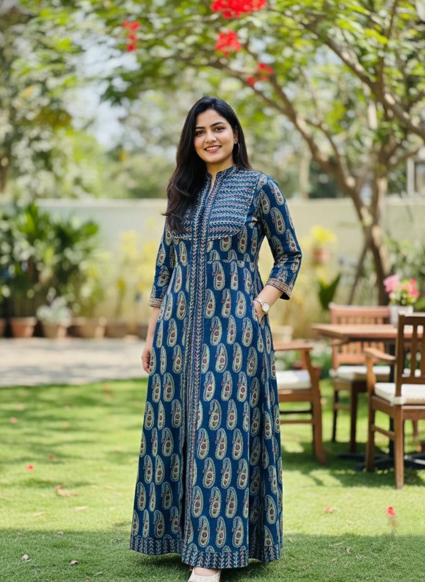 Women Printed Cotton Rayon Anarkali Kurta-image-25
